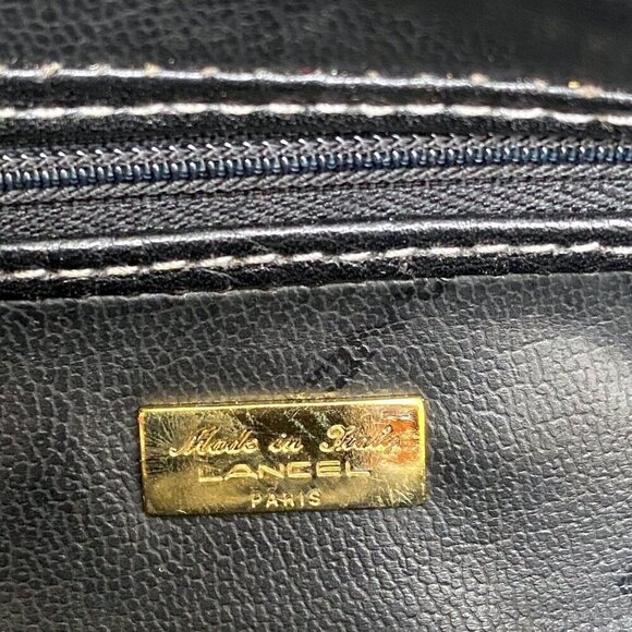 LANCEL Paris Bag Black Leather Made in Italy Clutch Designer Handbag - Picture 5 of 13